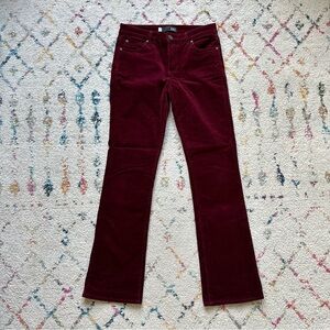 Kut from the Kloth Karen Baby Bootcut size 4 Burgundy Corduroy